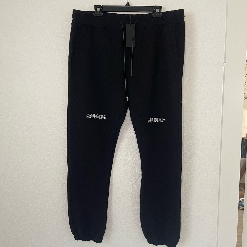 *$255 NWT RtA MEN OWEN SINNERS BLACK SWEATPANTS SZ XL